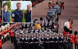 Sailors from RNAS Culdrose were among those taking part in the Queen's funeral procession   Picture: POPhot Will Haigh/ RNAS Culdrose