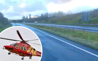 A 90 YEAR-OLD man has been airlifted to hospital after a crash on the A30