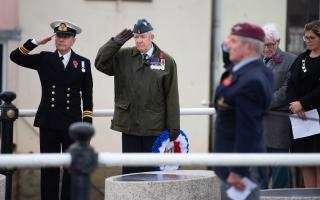 Salutes for the fallen on Armistice Day in Falmouth