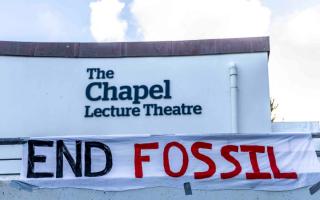 Student protestors occupied a leacture theatre at Penryn Campus. Picture: Jory Mundy