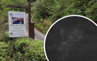 The 'ghostly figures' were captured at Carnglaze Caverns in Cornwall