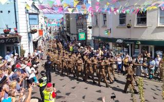 The Military Parade during an action packed  Armed Forces Day in Falmouth