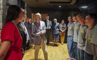 The Duke of Edinburgh enjoyed a specially-commissioned performance by young performers from Hall for Cornwall’s Get Creative programme