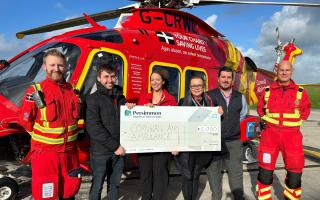 The generous £5,000 contribution matched the price of an average air ambulance call-out