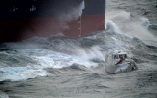 Stricken vessel in Atlantic during Storm Ciaran