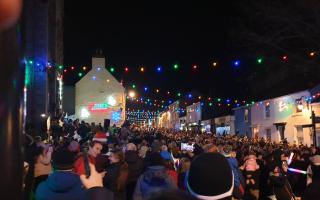 There was a large turn-out for Penryn Christmas lights switch-on