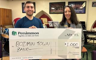 Bodmin Town Band have been awarded £1,000 by Persimmon Homes