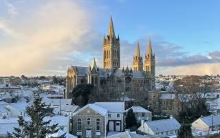 Snow fell on Truro this morning