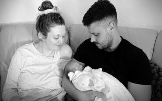 Jessica Church and Josh Young with baby Ivy